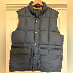 J Crew Nordic Puff Vest Navy Blue Large